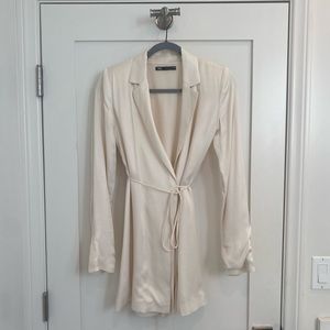 ZARA Satin Wrap Blazer Dress